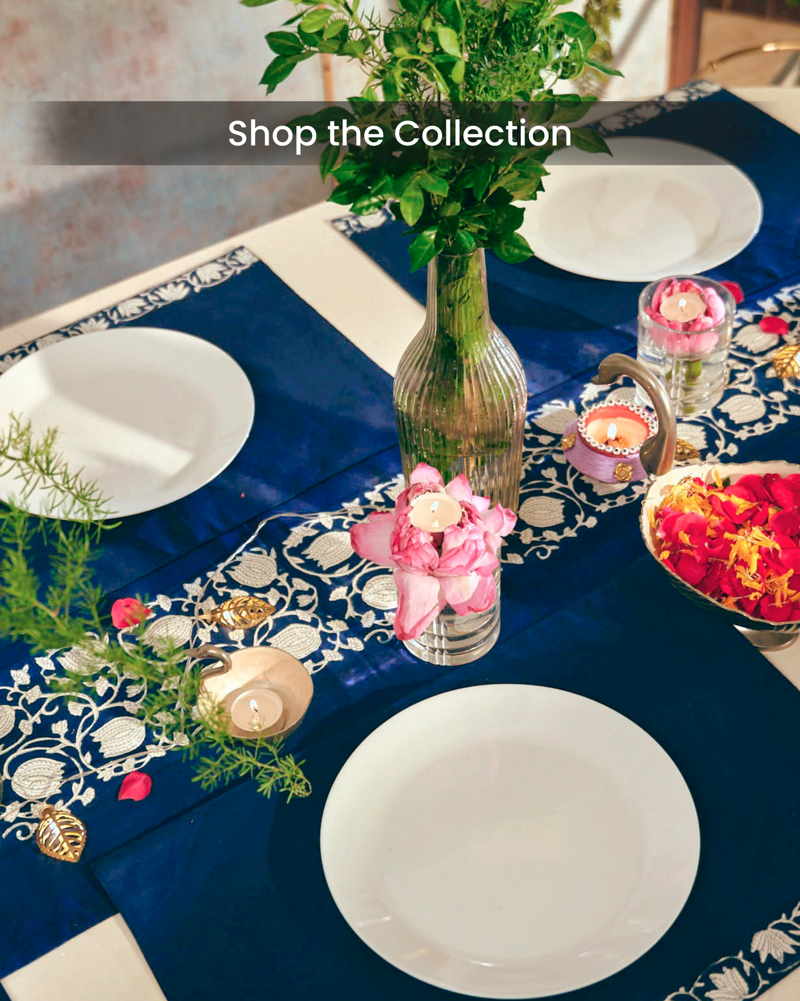 Blue Lotus Table Mats - 100% Cotton
