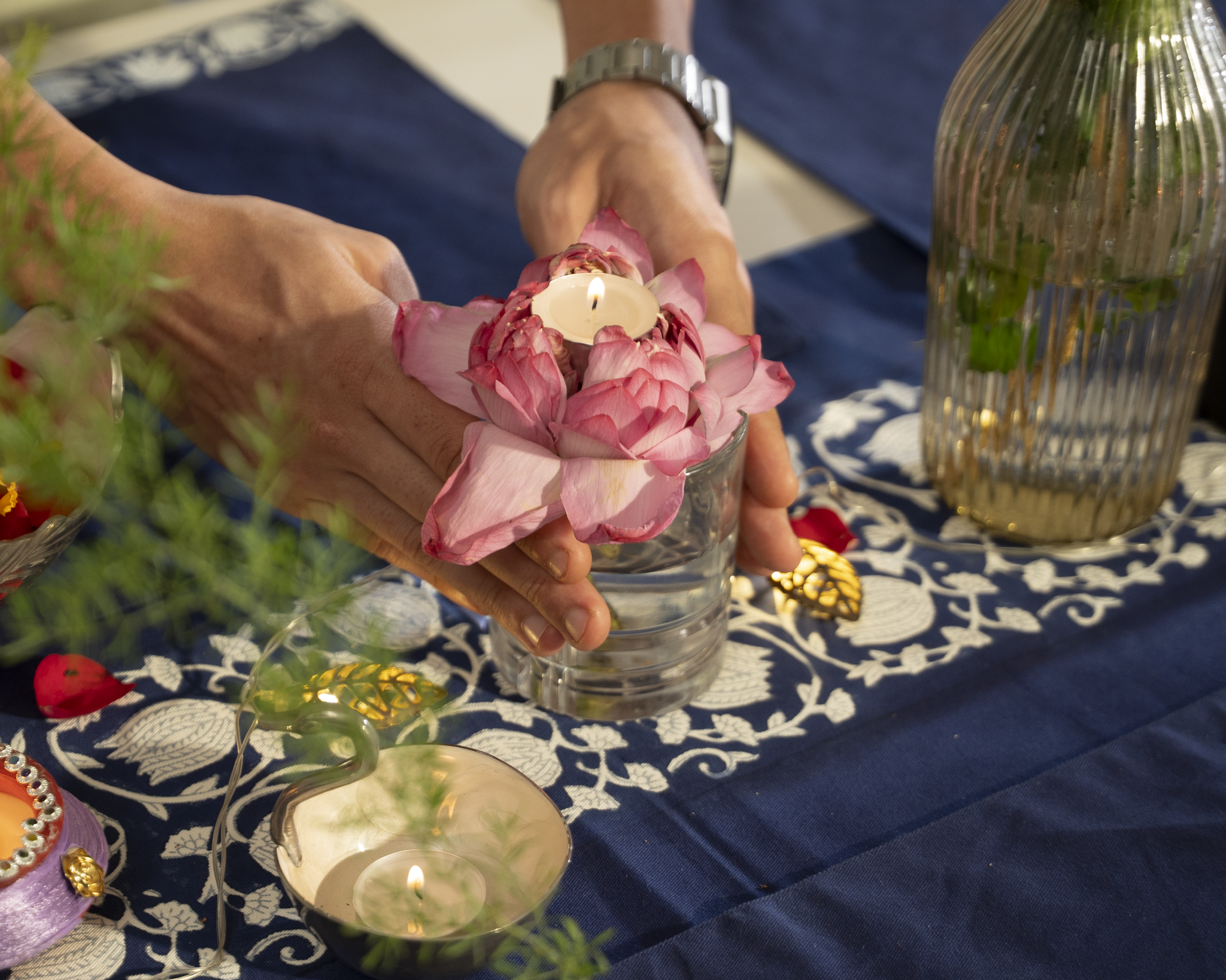 Blue Lotus Table Runner