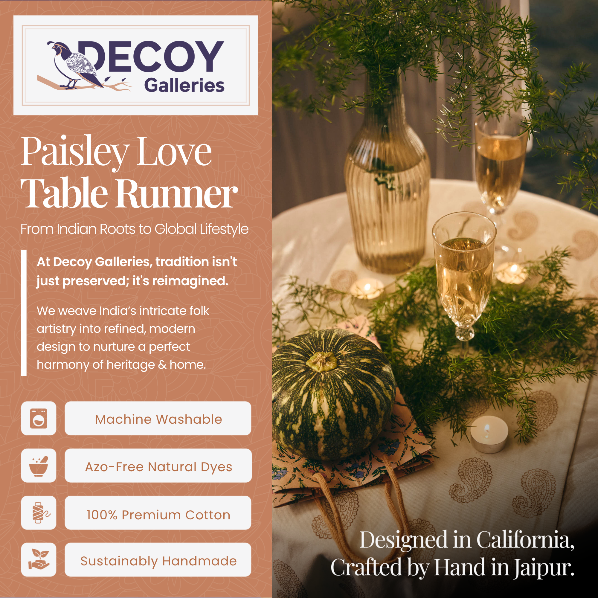 Paisley Love Table Runner