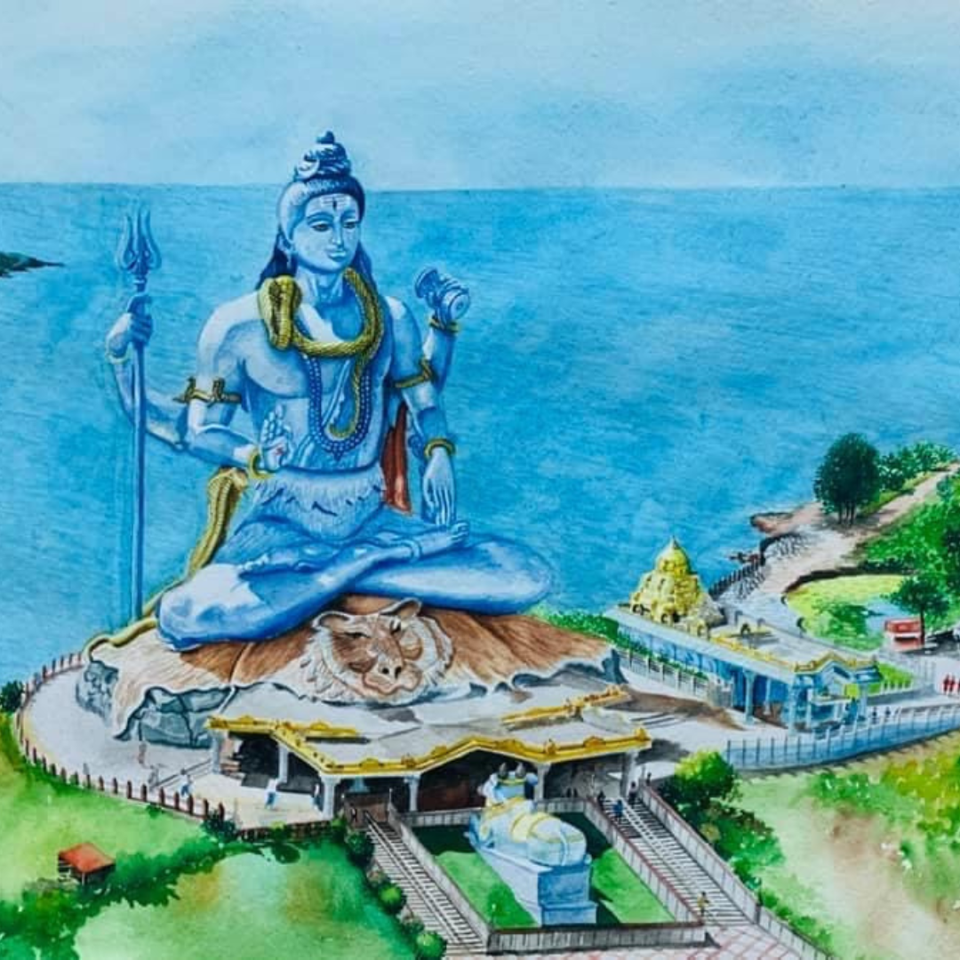 Murdeshwara - Original Watercolor - DecoyCreative