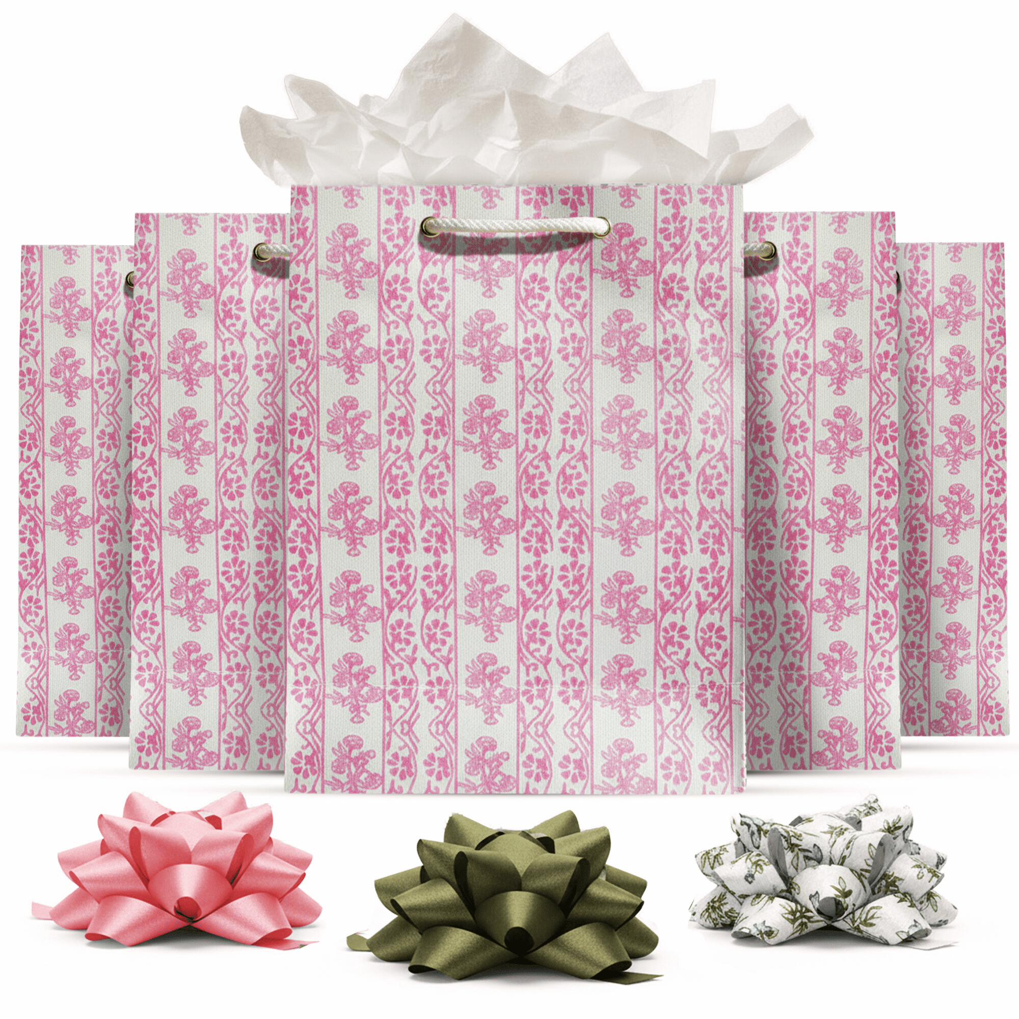 Baby Shower Gift Bags - Rajwada Stripes (Set of 5) - DecoyGalleries